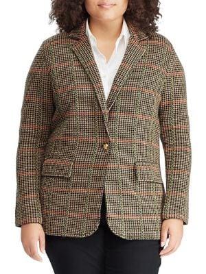 Lauren Ralph Lauren Plus Textured Plaid Jacket
