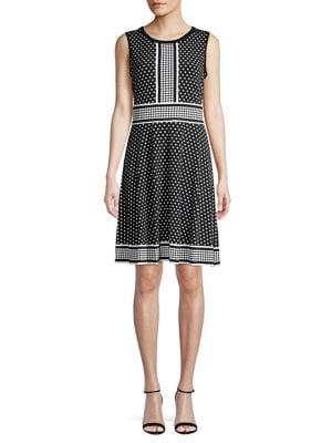 Michael Michael Kors Petite Polka-dot A-line Dress