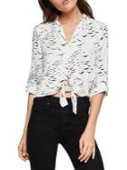 Bcbgeneration Printed Tie-front Blouse