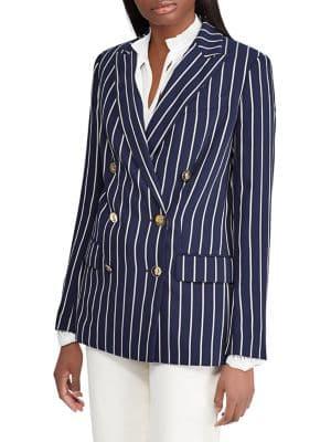 Lauren Ralph Lauren Striped Peak Lapel Blazer
