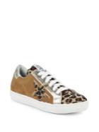 Meline Leopard-print Calf Hair Sneakers