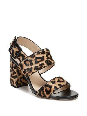Franco Sarto Fidelma Block Heel Calf Hair Sandals