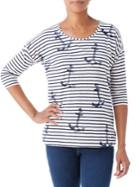 Olsen Stripes And Anchor Printed Top
