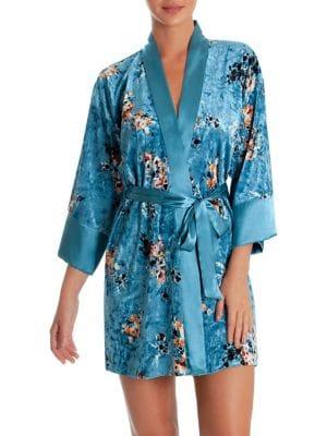 In Bloom Velvet Floral Visionary Belted Wrap