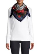 Vince Camuto Mixed-print Silk Scarf