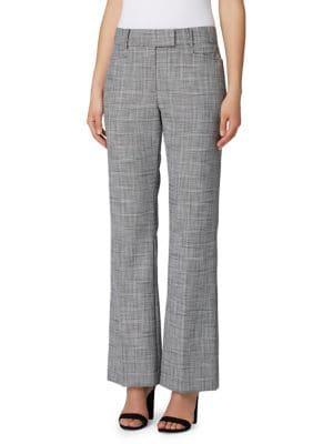 Tahari Arthur S. Levine Plaid Bootcut Trousers