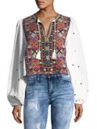 Free People Enter Love Embroidered Top