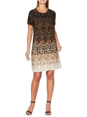 Rafaella Petite Printed Short Sleeve Dress