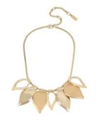 Kenneth Cole New York Textured Metals Leaf Frontal Necklace