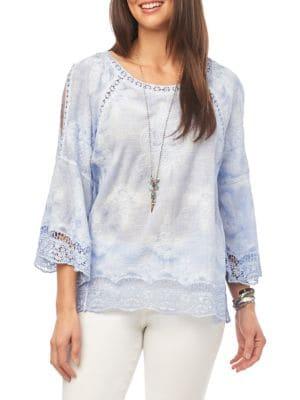 Democracy Crochet-trimmed Boho Top