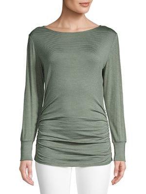 Ellen Tracy Ruched Long-sleeve Top