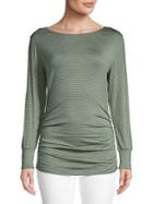 Ellen Tracy Ruched Long-sleeve Top