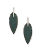 Vince Camuto Spruce Crystal And Leather Drop Earrings