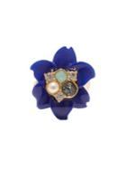 Vince Camuto Goldtone And Glass Stone Floral Ring
