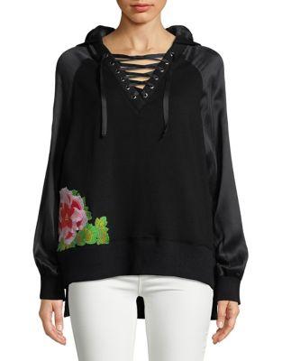 True Religion Embroidered Floral Sweatshirt
