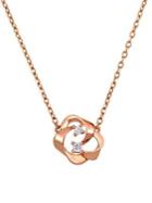 Sonatina 10k Rose Gold & Diamond Pendant Necklace