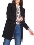 1.state Ruched-sleeve Double-breasted Coat
