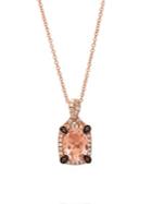 Le Vian Chocolatier Peach Morganite, Vanilla Diamonds, Chocolate Diamonds And 14k Strawberry Gold Pendant Necklace