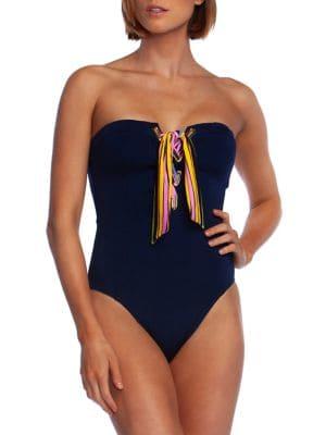 Trina Turk Lace-up Front 1-piece Swimsuit
