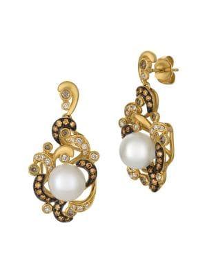 Le Vian Vanilla Pearls&trade;, Chocolate Diamonds? Vanilla Diamonds? And Honey Gold&trade; Earrings