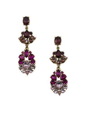 Belle By Badgley Mischka Pink Ombre Stone Cluster Linear Earrings