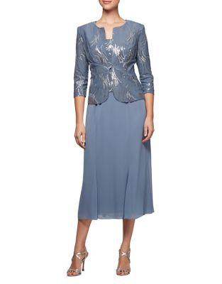 Alex Evenings Petite Two-piece Sequin Jacket And Gown