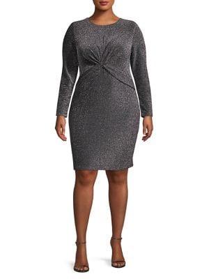 Michael Michael Kors Plus Metallic Twist Sheath Dress
