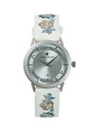 Lucky Brand Torrey Floral Embroidery Stainless Steel & Leather-strap Watch