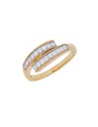 Lord & Taylor Diamond And 14k Yellow Gold Bypass Ring