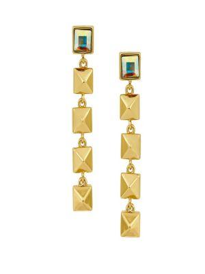 Karl Lagerfeld Pyramid Cluster Swarovski Crystal-embellished Linear Drop Earrings