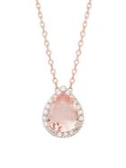 Lord & Taylor Rose-goldtone And Morganite Teardrop Pendant Necklace