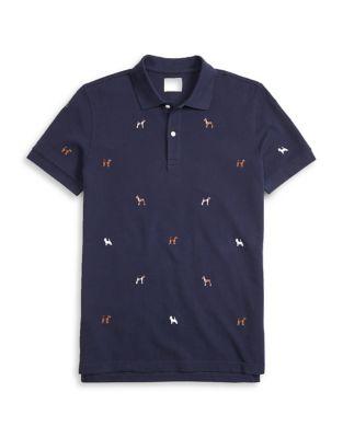 Brooks Brothers Red Fleece Dog Embroidery Polo