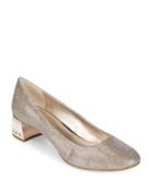 Anne Klein Haedyn Metallic Fabric Heels