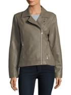 Donna Karan Asymmetrical Zip Leather Jacket