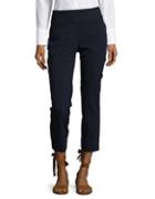 Lord & Taylor Petite Solid Power Stretch Ankle Pants