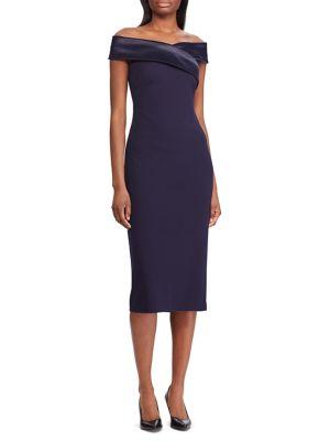 Lauren Ralph Lauren Crepe Off-the-shoulder Sheath Dress