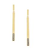 Cole Haan 12k Gold-plated Stick Pave Bottom Linear Earrings