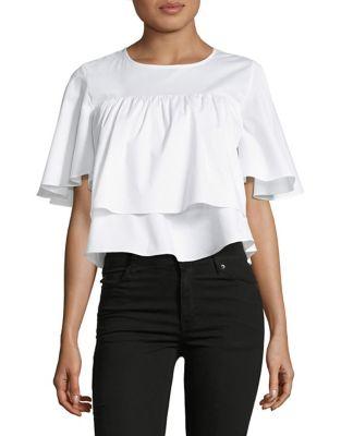 Design Lab Lord & Taylor Tiered Cropped Top