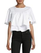 Design Lab Lord & Taylor Tiered Cropped Top