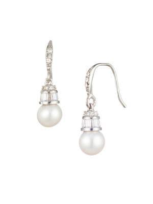 Carolee Rise & Shine Crystal & Pearl Drop Earrings