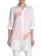 Lord Taylor Lace Bloom-inset Tunic Top