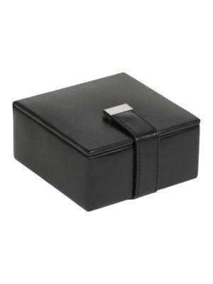 Wolf Designs Textured Faux Leather Cuff Links Box