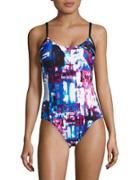 Calvin Klein Abstract Print One-piece Swimsuit