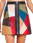Bcbgeneration Patched Faux-leather Moto Skirt
