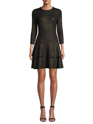 Michael Michael Kors Shimmer Double Tier Flounce Dress