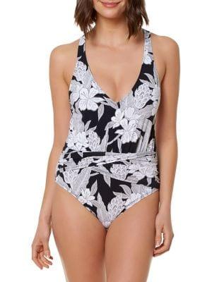 Bleu Rod Beattie Floral One-piece Swimsuit