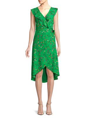 Highline Collective Floral Flutter-sleeve Hi-lo Dress