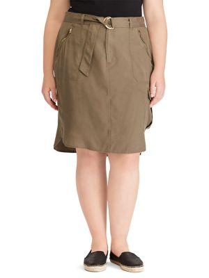 Lauren Ralph Lauren Plus Belted Cargo Skirt