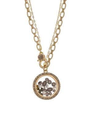 Laundry By Shelli Segal Goldtone And Glass Stone Shaker Pendant Necklace