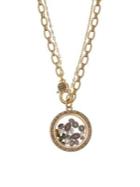 Laundry By Shelli Segal Goldtone And Glass Stone Shaker Pendant Necklace